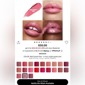 Charlotte Tilbury red carpet pink lipstick